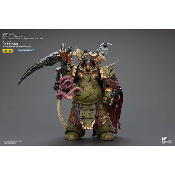 Figurka Warhammer 40k 1/18 - Death Guard Deathshroud Terminator 2 with Manreaper and Plaguespurter Gauntlet