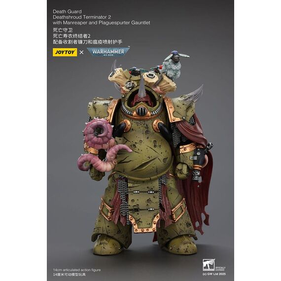 Figurka Warhammer 40k 1/18 - Death Guard Deathshroud Terminator 2 with Manreaper and Plaguespurter Gauntlet- Zdjęcie 2