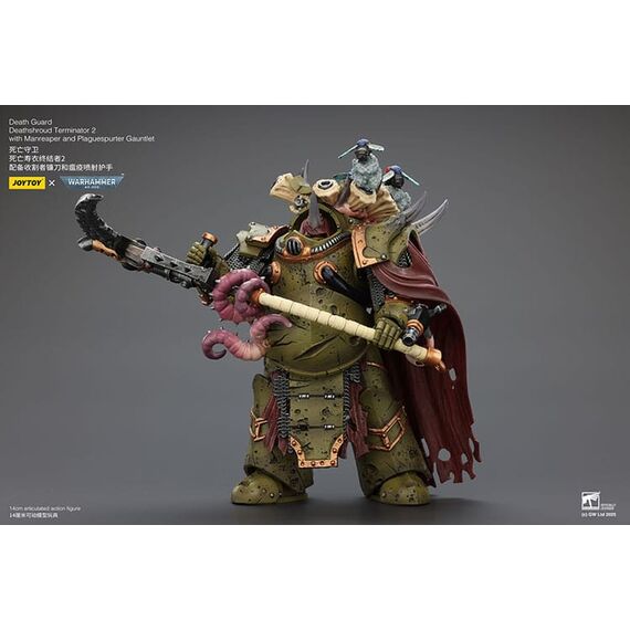Figurka Warhammer 40k 1/18 - Death Guard Deathshroud Terminator 2 with Manreaper and Plaguespurter Gauntlet- Zdjęcie 4