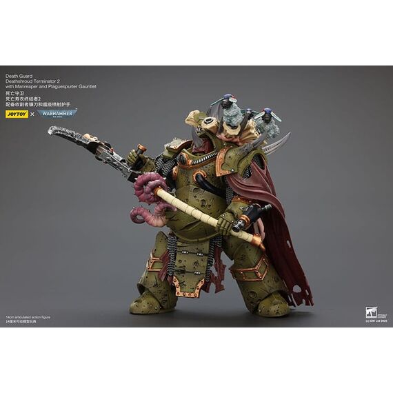 Figurka Warhammer 40k 1/18 - Death Guard Deathshroud Terminator 2 with Manreaper and Plaguespurter Gauntlet- Zdjęcie 6