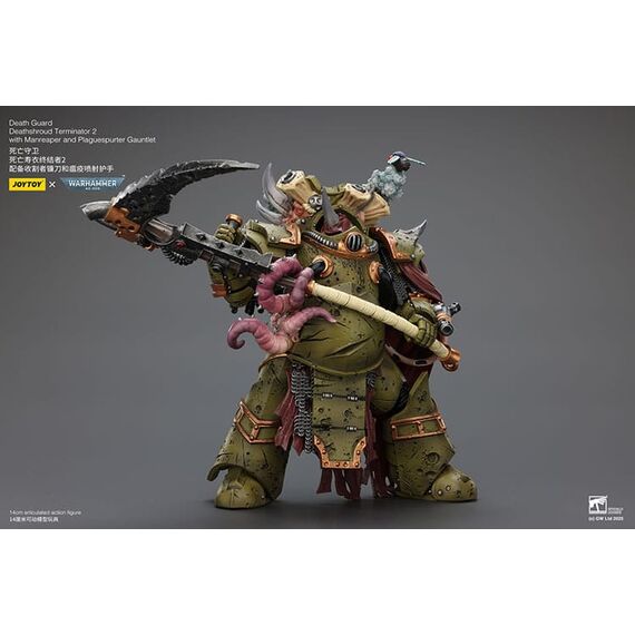 Figurka Warhammer 40k 1/18 - Death Guard Deathshroud Terminator 2 with Manreaper and Plaguespurter Gauntlet- Zdjęcie 8