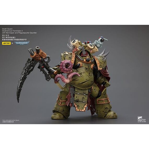 Figurka Warhammer 40k 1/18 - Death Guard Deathshroud Terminator 2 with Manreaper and Plaguespurter Gauntlet- Zdjęcie 10