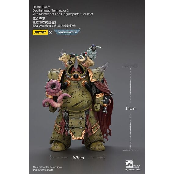 Figurka Warhammer 40k 1/18 - Death Guard Deathshroud Terminator 2 with Manreaper and Plaguespurter Gauntlet- Zdjęcie 12