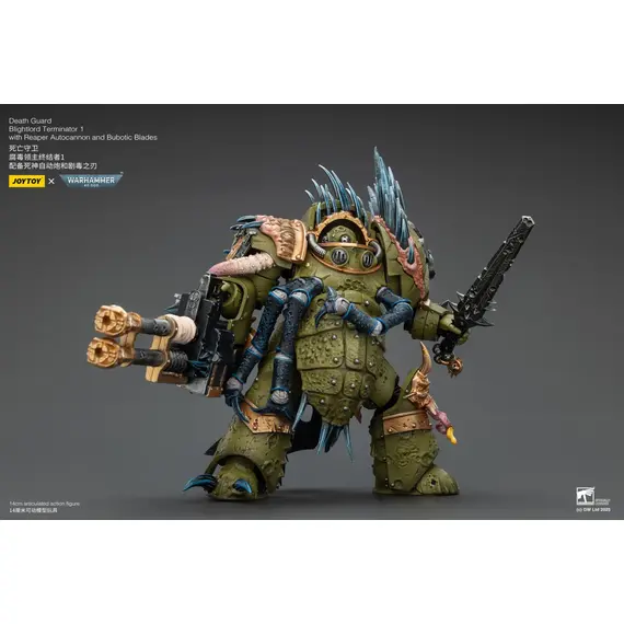Figurka Warhammer 40k 1/18 - Death Guard Blightlord Terminator 1 with Reaper Autocannon and Bubotic Blades- Zdjęcie 2