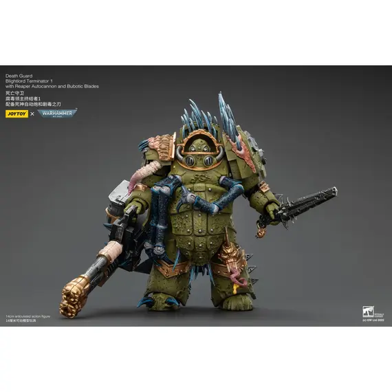 Figurka Warhammer 40k 1/18 - Death Guard Blightlord Terminator 1 with Reaper Autocannon and Bubotic Blades- Zdjęcie 4