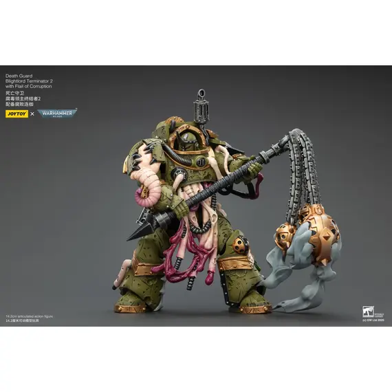 Figurka Warhammer 40k 1/18 - Death Guard Blightlord Terminator 2 with Flail of Corruption- Zdjęcie 4