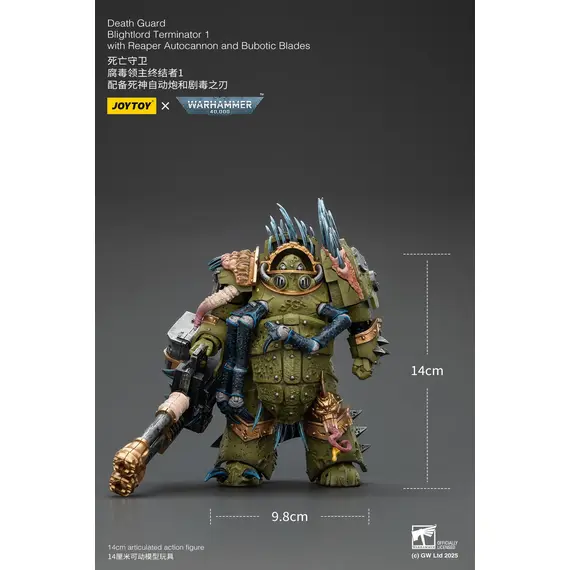 Figurka Warhammer 40k 1/18 - Death Guard Blightlord Terminator 1 with Reaper Autocannon and Bubotic Blades- Zdjęcie 24