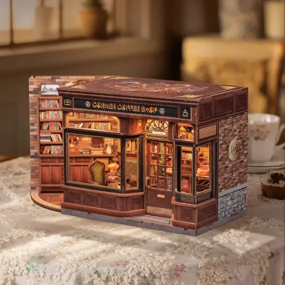 Drewniany model do sklejania Miniature House - Corner Coffee Shop
