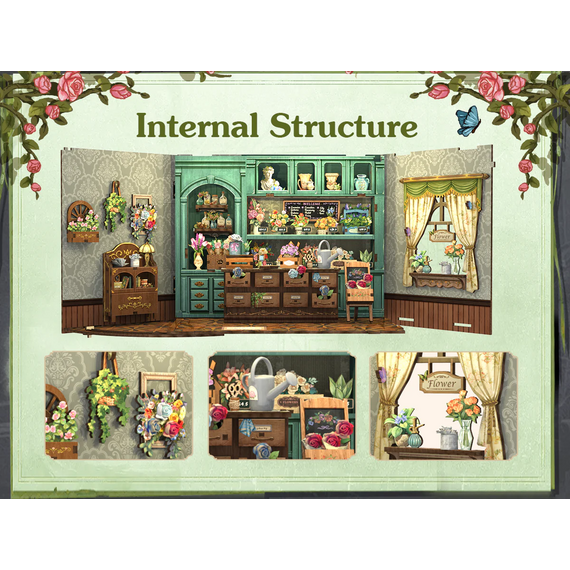 Drewniany model do sklejania Miniature House - Blossom Florist- Zdjęcie 6