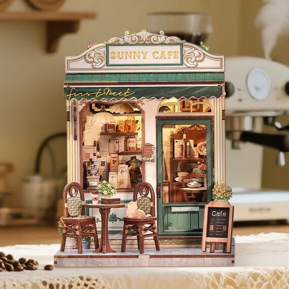 Drewniany model do sklejania Miniature House - Sunny Cafe