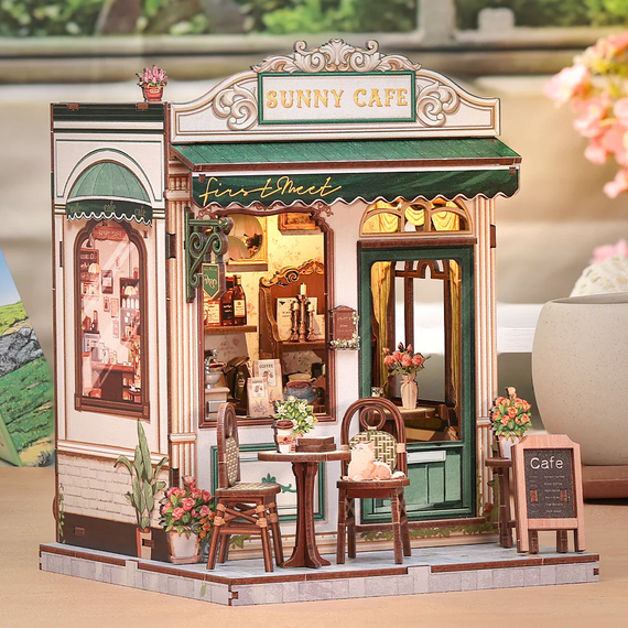 Drewniany model do sklejania Miniature House - Sunny Cafe- Zdjęcie 2