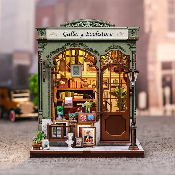 Drewniany model do sklejania Miniature House - Gallery Bookstore