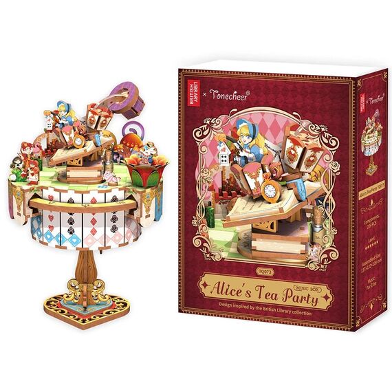 Drewniany model do sklejania / pozytywka Tonecheer Musical box - Alice's Tea Party