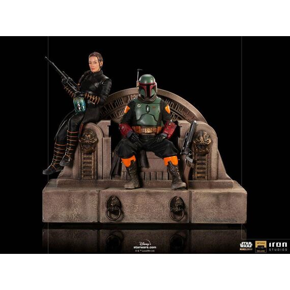 Figurka Star Wars The Mandalorian Deluxe Art Scale 1/10 Boba Fett & Fennec on Throne- Zdjęcie 3
