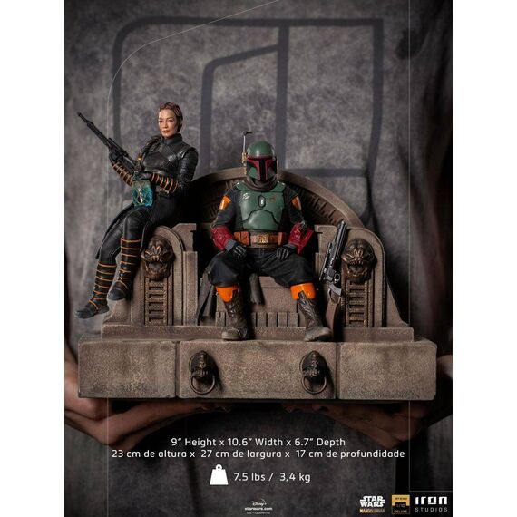 Figurka Star Wars The Mandalorian Deluxe Art Scale 1/10 Boba Fett & Fennec on Throne- Zdjęcie 14