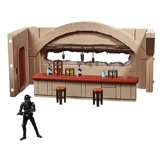 Zestaw Star Wars: The Mandalorian Vintage Collection - Diorama Nevarro Cantina i figurka Imperial Death Trooper