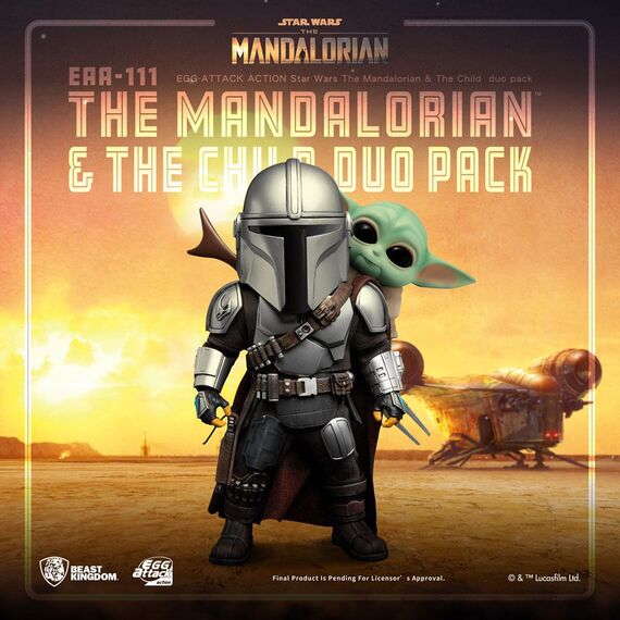 Zestaw figurek Star Wars: The Mandalorian Egg Attack - Mandalorian i Grogu