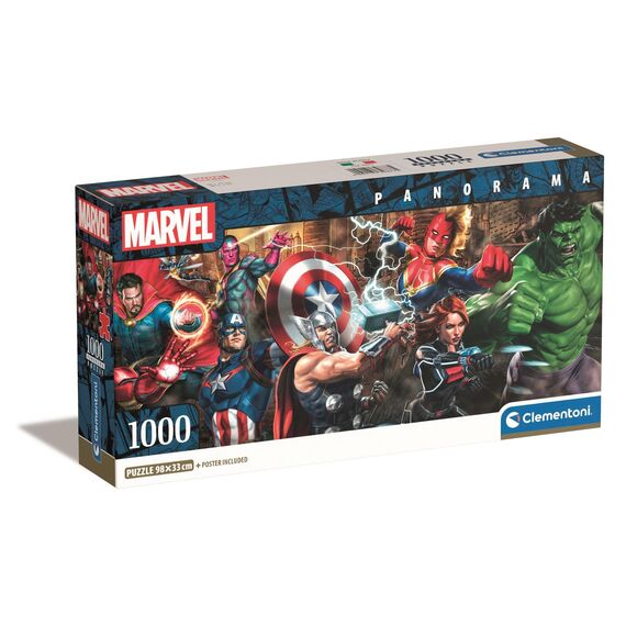 Puzzle z plakatem Marvel - The Avengers Panorama (1000 elementów)