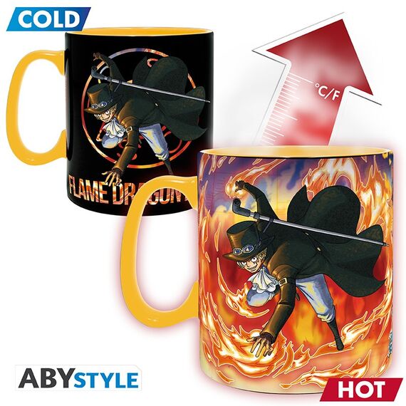 Duży kubek zmieniający kolor One Piece - Luffy & Sabo (460 ml)- Zdjęcie 2