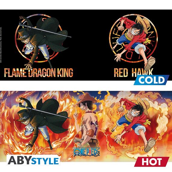 Duży kubek zmieniający kolor One Piece - Luffy & Sabo (460 ml)- Zdjęcie 3