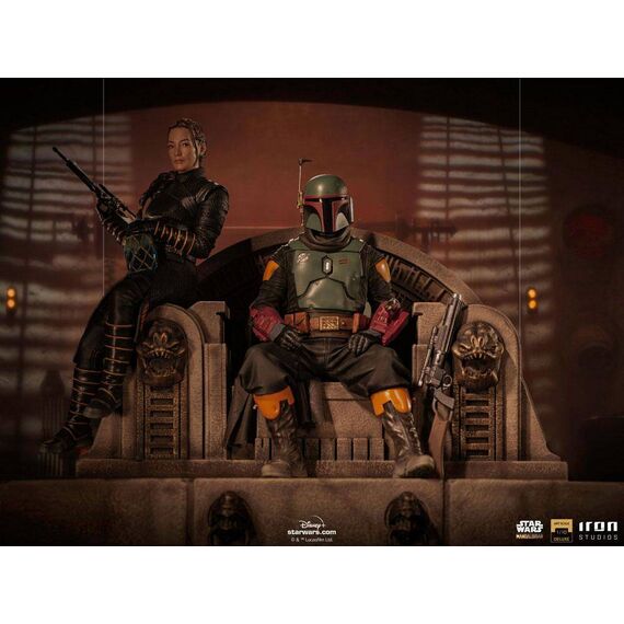 Figurka Star Wars The Mandalorian Deluxe Art Scale 1/10 Boba Fett & Fennec on Throne- Zdjęcie 12