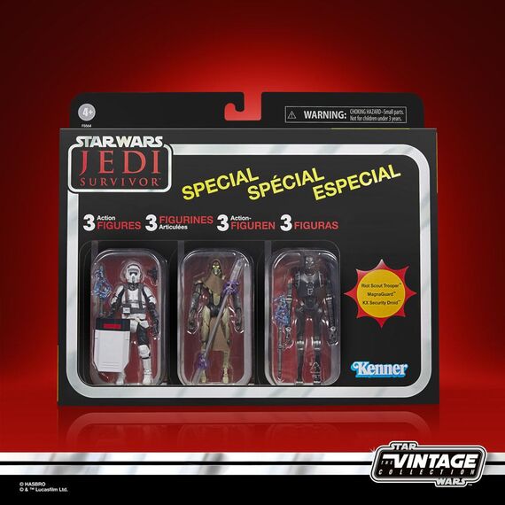 Zestaw figurek Star Wars Jedi: Survivor Vintage Collection - Gaming Greats Special (Riot Scout Trooper, KX-series Security Droid, MagnaGuard)- Zdjęcie 10