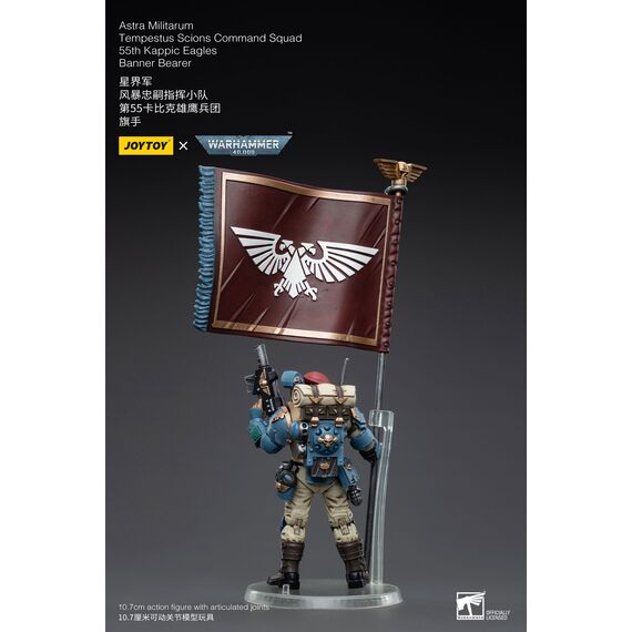 Figurka Warhammer 40k 1/18 Astra Militarum - Tempestus Scions Squad 55th Kappic Eagles Banner Bearer- Zdjęcie 4