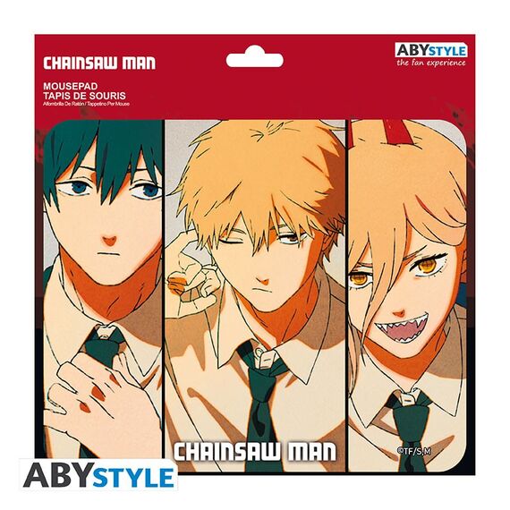 Podkładka materiałowa pod mysz Chainsaw Man - Denji, Aki & Power- Zdjęcie 3
