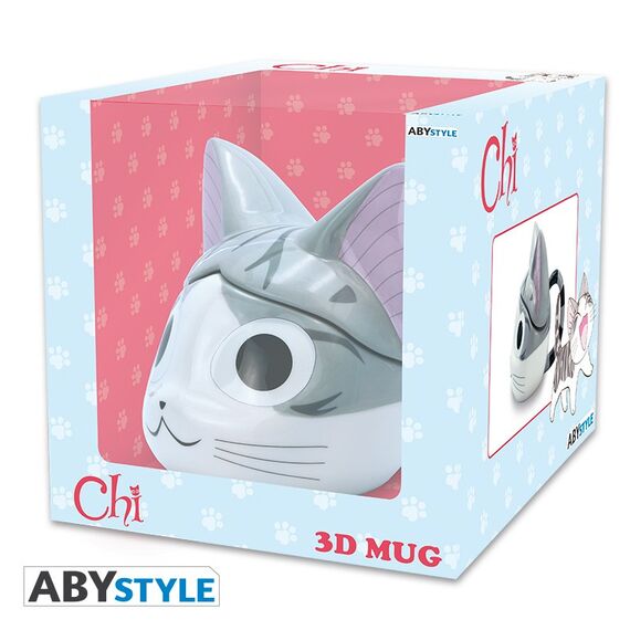 Kubek ceramiczny z pokrywką Głowa Kota 3D - Chi- Zdjęcie 3