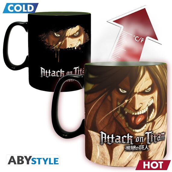 Duży kubek zmieniający kolor Attack on Titan - Titan Eren S3 (460 ml)- Zdjęcie 3