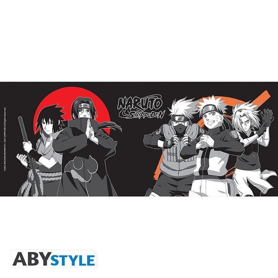 Duży kubek Naruto Shippuden - Bohaterowie (Skala szarości) (460 ml)- Zdjęcie 7