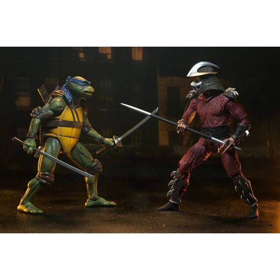 Zestaw 2 figurek Teenage Mutant Ninja Turtles (1990) - Shredder vs Leonardo (Rooftop Battle)- Zdjęcie 29