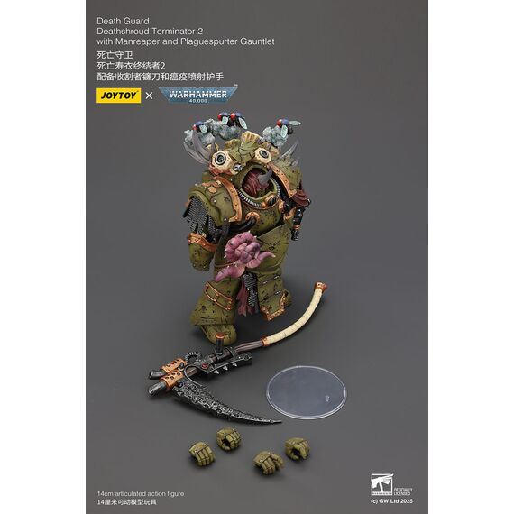 Figurka Warhammer 40k 1/18 - Death Guard Deathshroud Terminator 2 with Manreaper and Plaguespurter Gauntlet- Zdjęcie 15