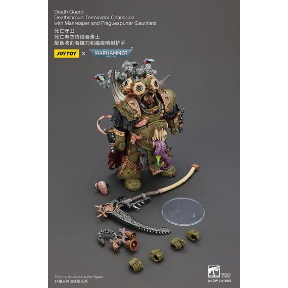 Figurka Warhammer 40k 1/18 - Death Guard Deathshroud Terminators Champion with Manreaper and Plaguespurter Gauntlets- Zdjęcie 13