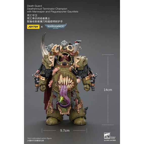Figurka Warhammer 40k 1/18 - Death Guard Deathshroud Terminators Champion with Manreaper and Plaguespurter Gauntlets- Zdjęcie 11