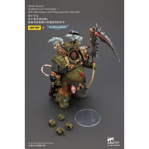 Figurka Warhammer 40k 1/18 - Death Guard Deathshroud Terminator 1 with Manreaper and Plaguespurter Gauntlet- Zdjęcie 13
