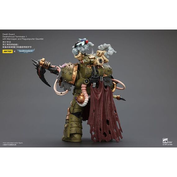 Figurka Warhammer 40k 1/18 - Death Guard Deathshroud Terminator 1 with Manreaper and Plaguespurter Gauntlet- Zdjęcie 5