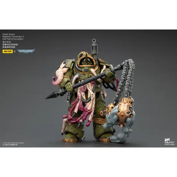 Figurka Warhammer 40k 1/18 - Death Guard Blightlord Terminator 2 with Flail of Corruption- Zdjęcie 7