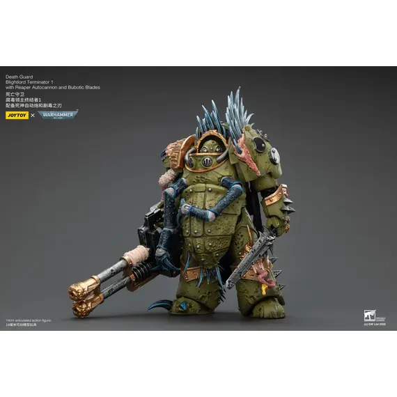 Figurka Warhammer 40k 1/18 - Death Guard Blightlord Terminator 1 with Reaper Autocannon and Bubotic Blades- Zdjęcie 7