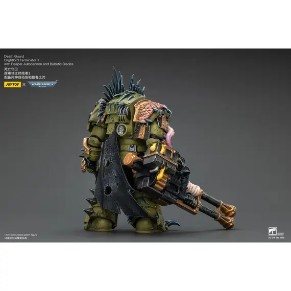 Figurka Warhammer 40k 1/18 - Death Guard Blightlord Terminator 1 with Reaper Autocannon and Bubotic Blades- Zdjęcie 9