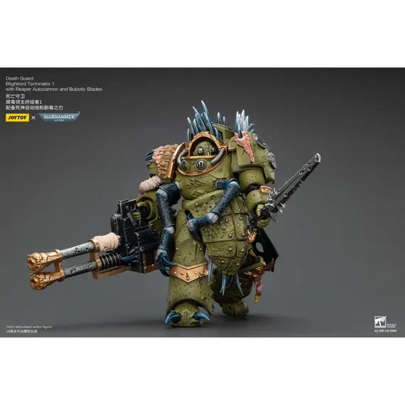 Figurka Warhammer 40k 1/18 - Death Guard Blightlord Terminator 1 with Reaper Autocannon and Bubotic Blades- Zdjęcie 11