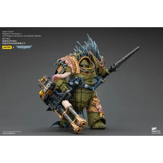 Figurka Warhammer 40k 1/18 - Death Guard Blightlord Terminator 1 with Reaper Autocannon and Bubotic Blades- Zdjęcie 13