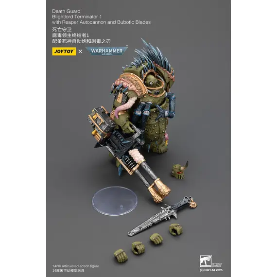Figurka Warhammer 40k 1/18 - Death Guard Blightlord Terminator 1 with Reaper Autocannon and Bubotic Blades- Zdjęcie 27