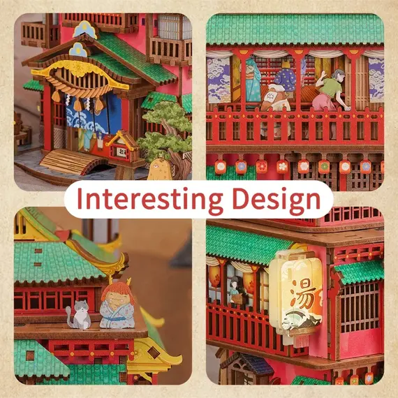 Drewniany model do sklejania Onsen Saga Desktop Storage- Zdjęcie 7