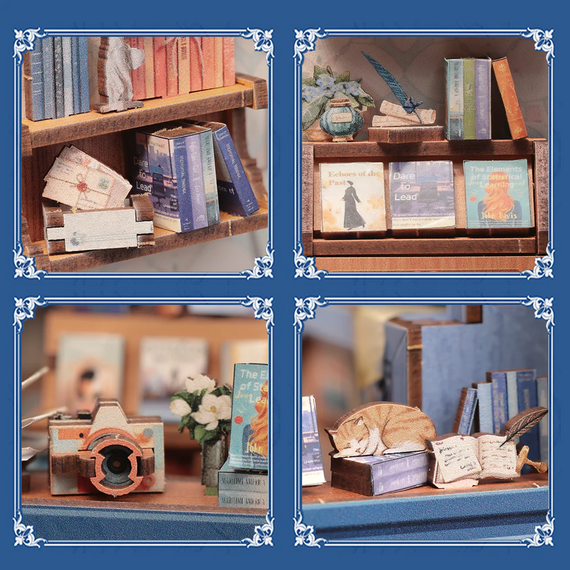 Drewniany model do sklejania Book Nook - Literature Bookstore- Zdjęcie 9