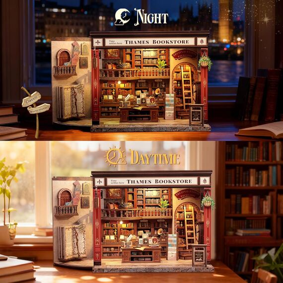 Drewniany model do sklejania Miniature House - Thames Bookstore- Zdjęcie 7