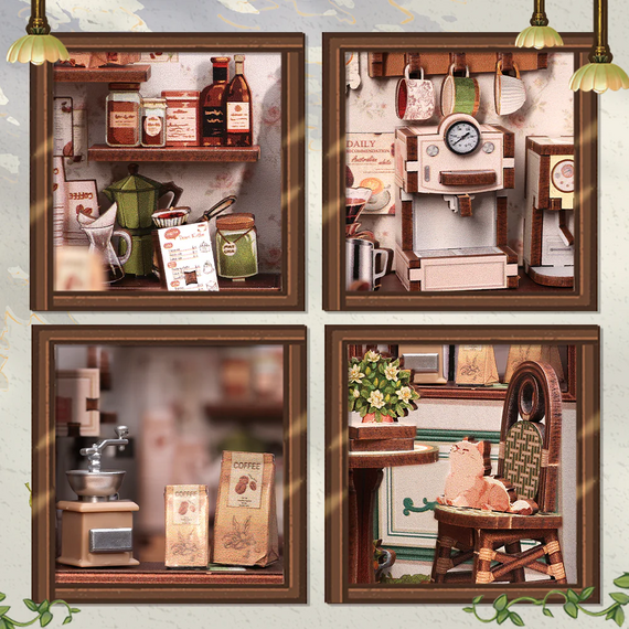 Drewniany model do sklejania Miniature House - Sunny Cafe- Zdjęcie 9
