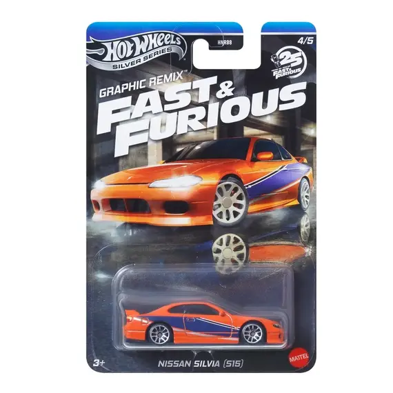 Model pojazdu Hot Wheels Silver Series 1/64 - Nissan Silvia (S15) (Szybcy i Wściekli) (JBY48)
