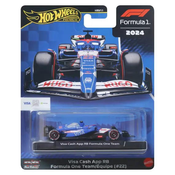 Model pojazdu Hot Wheels Premium Formula 1 (2025) 1/64 - Visa Cash App RB Formula One Team/Equipe (#22) (JBM14)