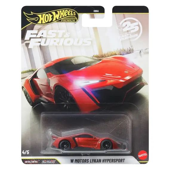 Model pojazdu Hot Wheels Premium 1/64 - W Motors Lykan Hypersport (Szybcy i Wściekli) (JHW70)